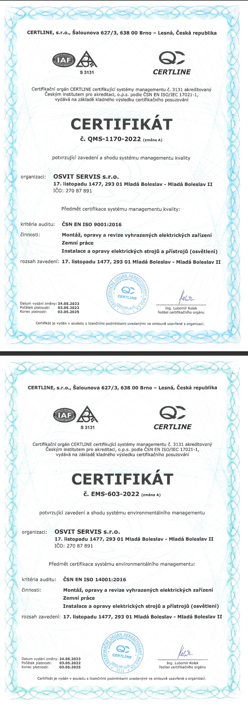 Certifikace